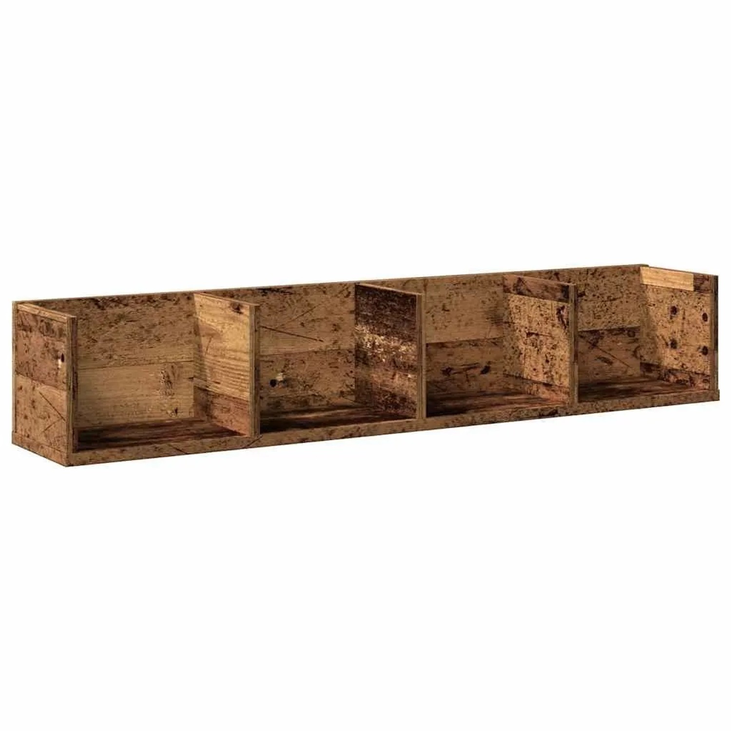 vidaXL CD-Wandregal Altholz-Optik 100x18x18 cm Holzwerkstoff 855950