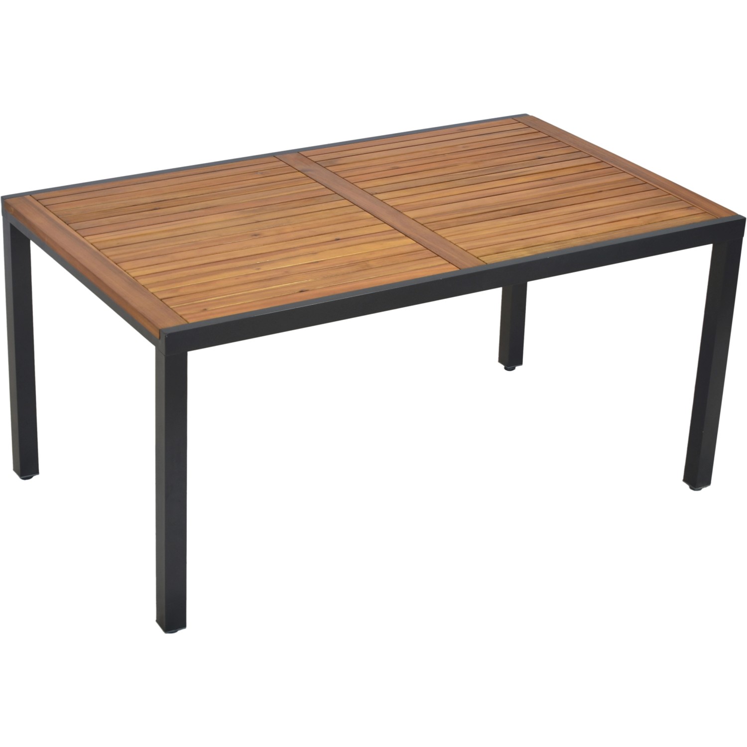 Merxx Gartentisch Athos, 150x90 cm, Akazienholz-Tischplatte, graphitfarbenes Aluminiumgestell.