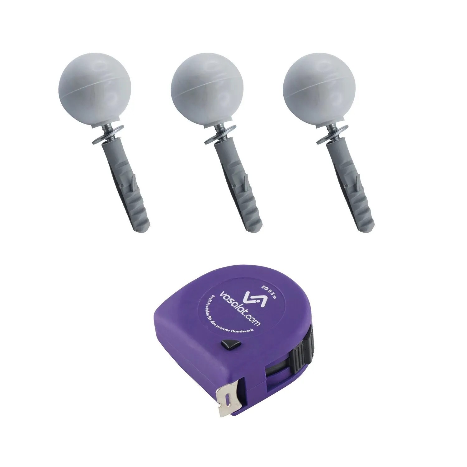vasalat Set Türstopper Boden & Wand zum Schrauben Ø 35 mm H 31 mm Grau