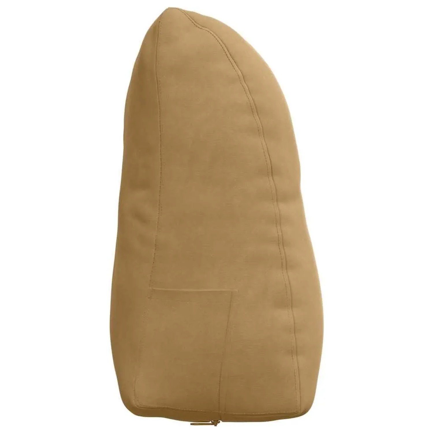 Braunes vidaXL Samt-Rückenkissen, ergonomisch geformt, mit Seitentasche und abnehmbarem Bezug.