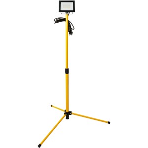 LED's Work LED-Baustrahler mit gelbem Stativ, 50W, 4000K, IP54.