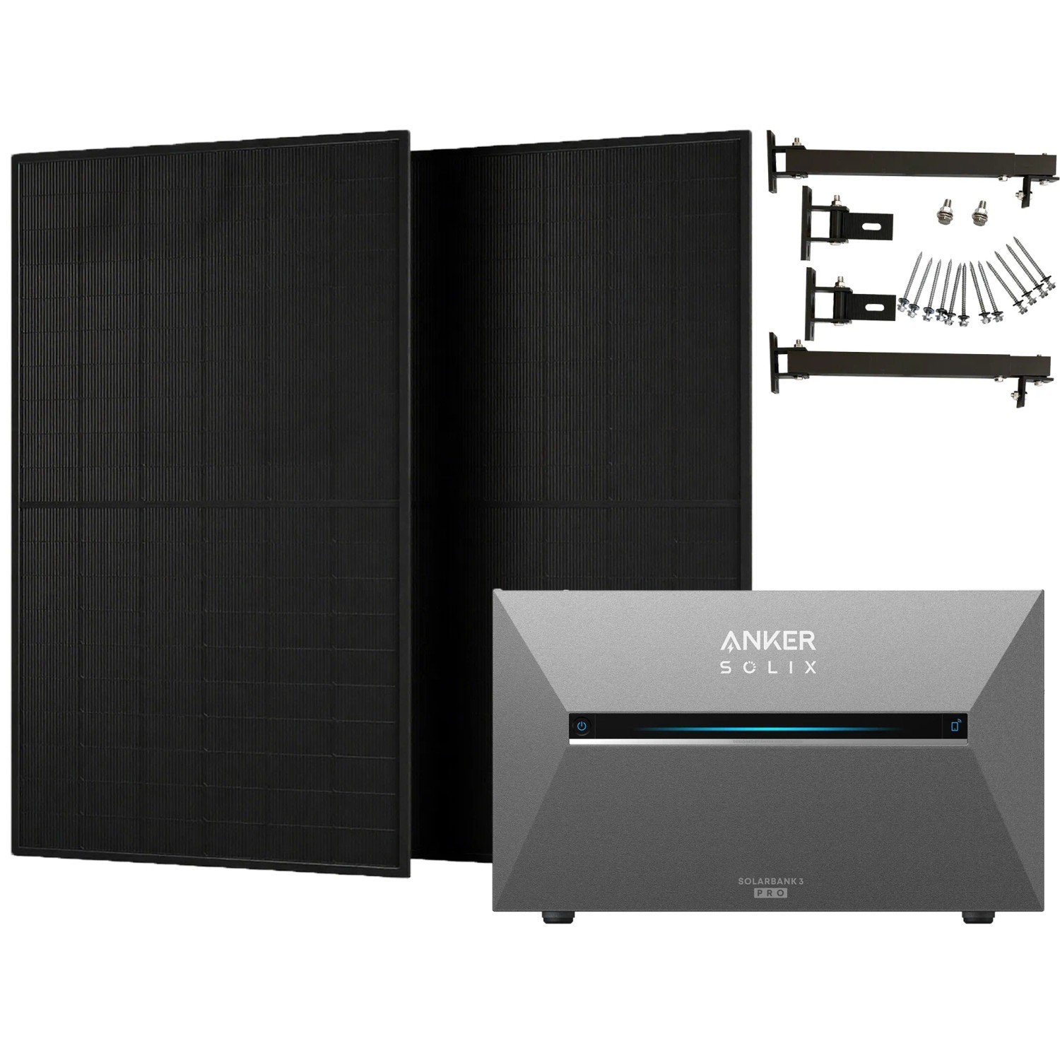 Anker Solix 1.000 W Balkonkraftwerke mit Solarbank 3 Pro Mit Halterung für Flachdach