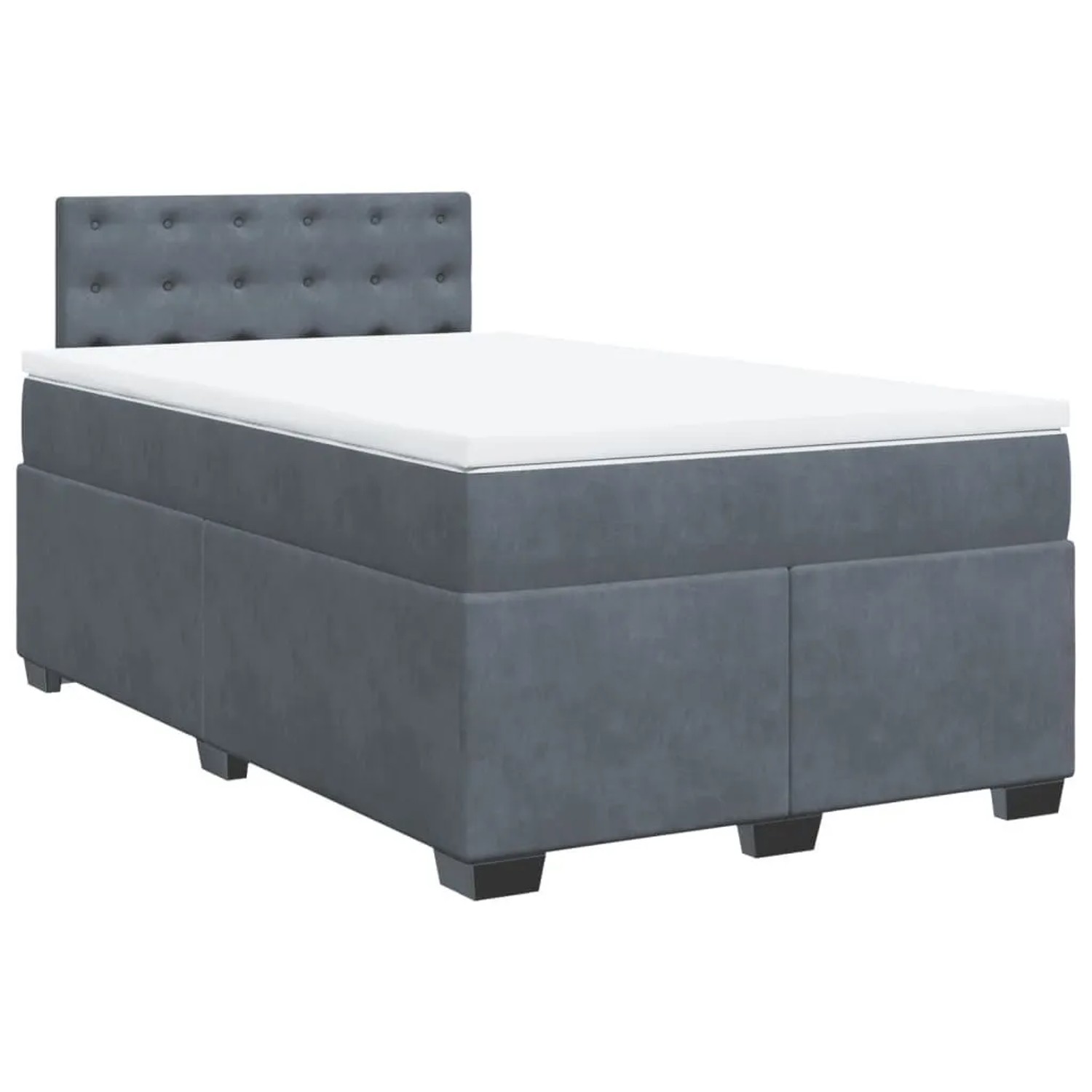 vidaXL Boxspringbett mit Matratze Dunkelgrau 120x190 cm Samt 3288571 günstig online kaufen