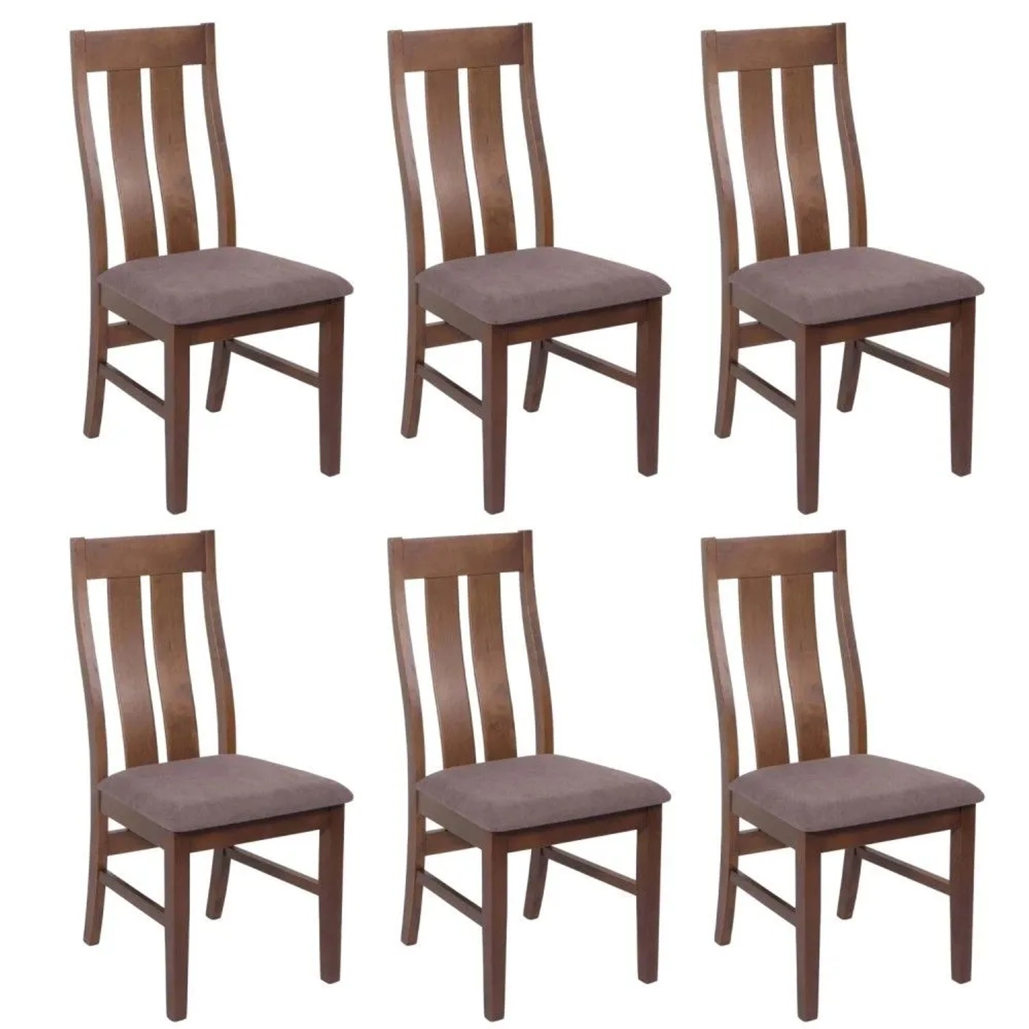 MCW Esszimmerstuhl M58 6er-Set Dunkles Gestell Taupe