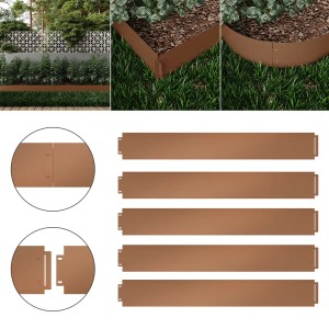 OK-Living Rasenkante, braun, 5er-Set, 100x14cm, zur Beetbegrenzung und einfachen Rasenpflege.