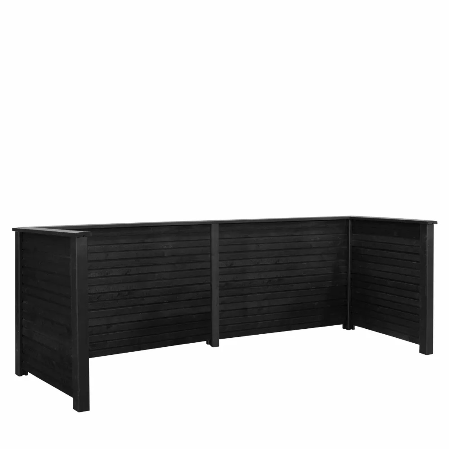 Mülltonnenverkleidung Plank Nadelholz Schwarz 377 cm x 97 cm x 108 cm