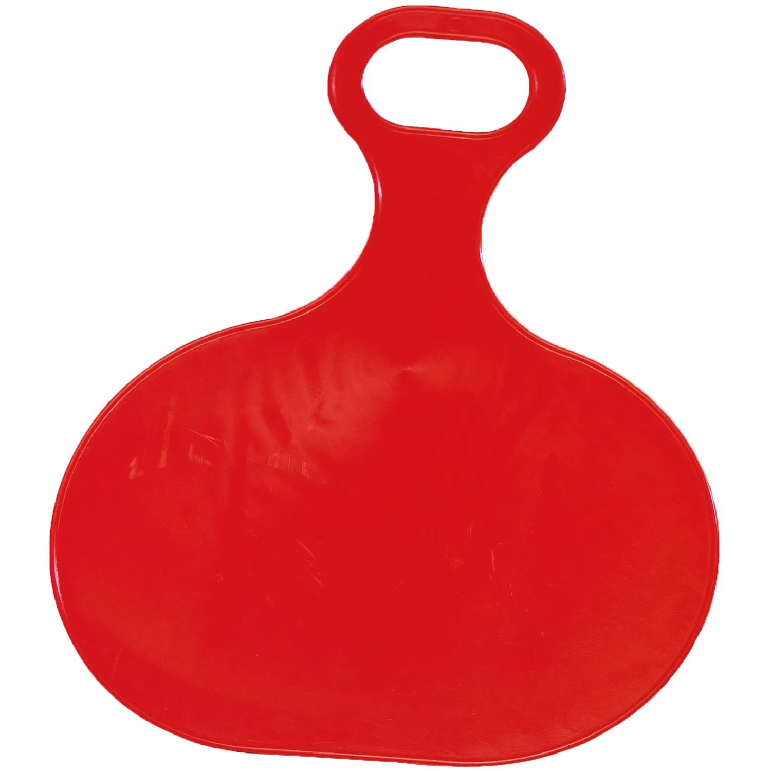 Roter Rutschteller Pinguin, Ø 34 cm, für Winterspaß im Schnee.