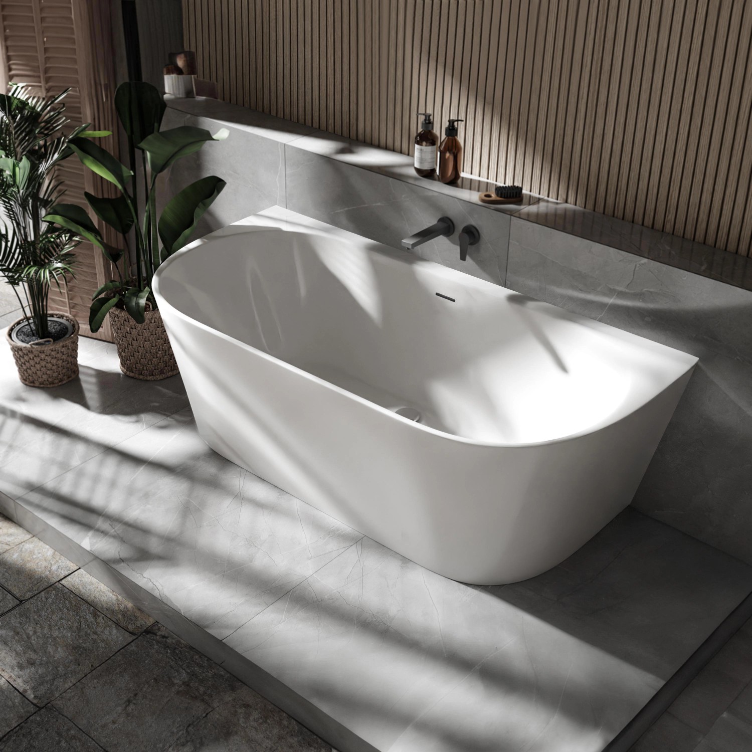 Bernstein Raumsparbadewanne NORA Acryl Weiß Glänzend 170x80 cm