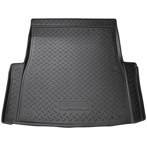 Schwarze Gummi Kofferraumwanne für BMW 3er E92 Coupe (2006-2013) mit hohem Rand.