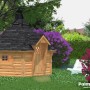 Palmako Grillkota Eva, 376x326 cm, braun tauchgrundiert. Holz-Gartenhaus mit achteckigem Design und Spitzdach.