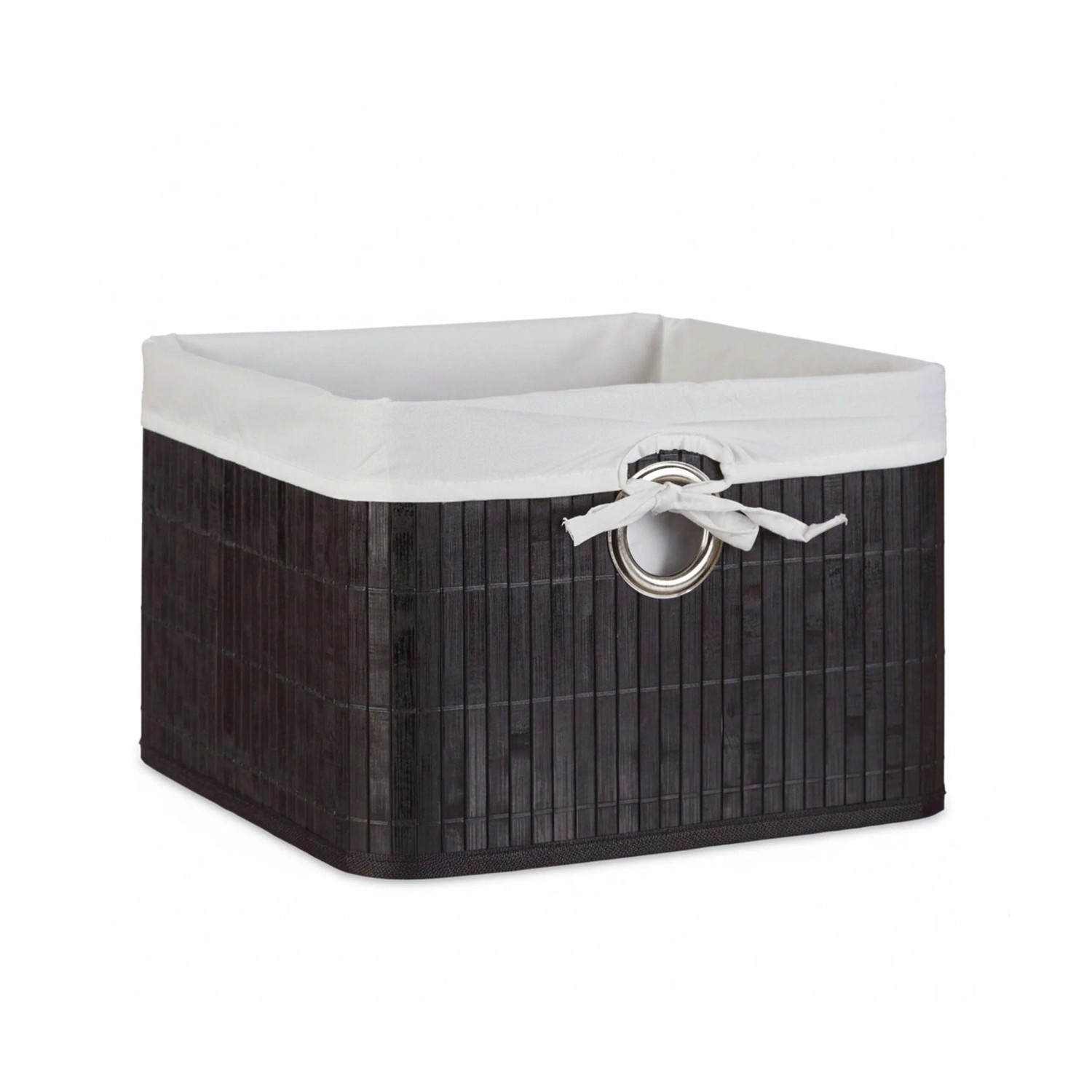 Relaxdays Aufbewahrungskorb Bambus Schwarz Faltbar 20 cm x 31 cm x 31 cm