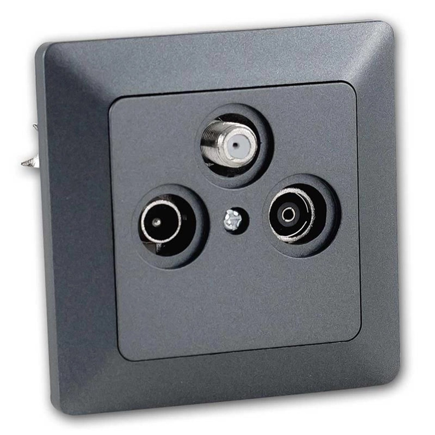 ChiliTec MILOS Antennendose TVRadioSAT Anthrazit mit Rahmen günstig online kaufen