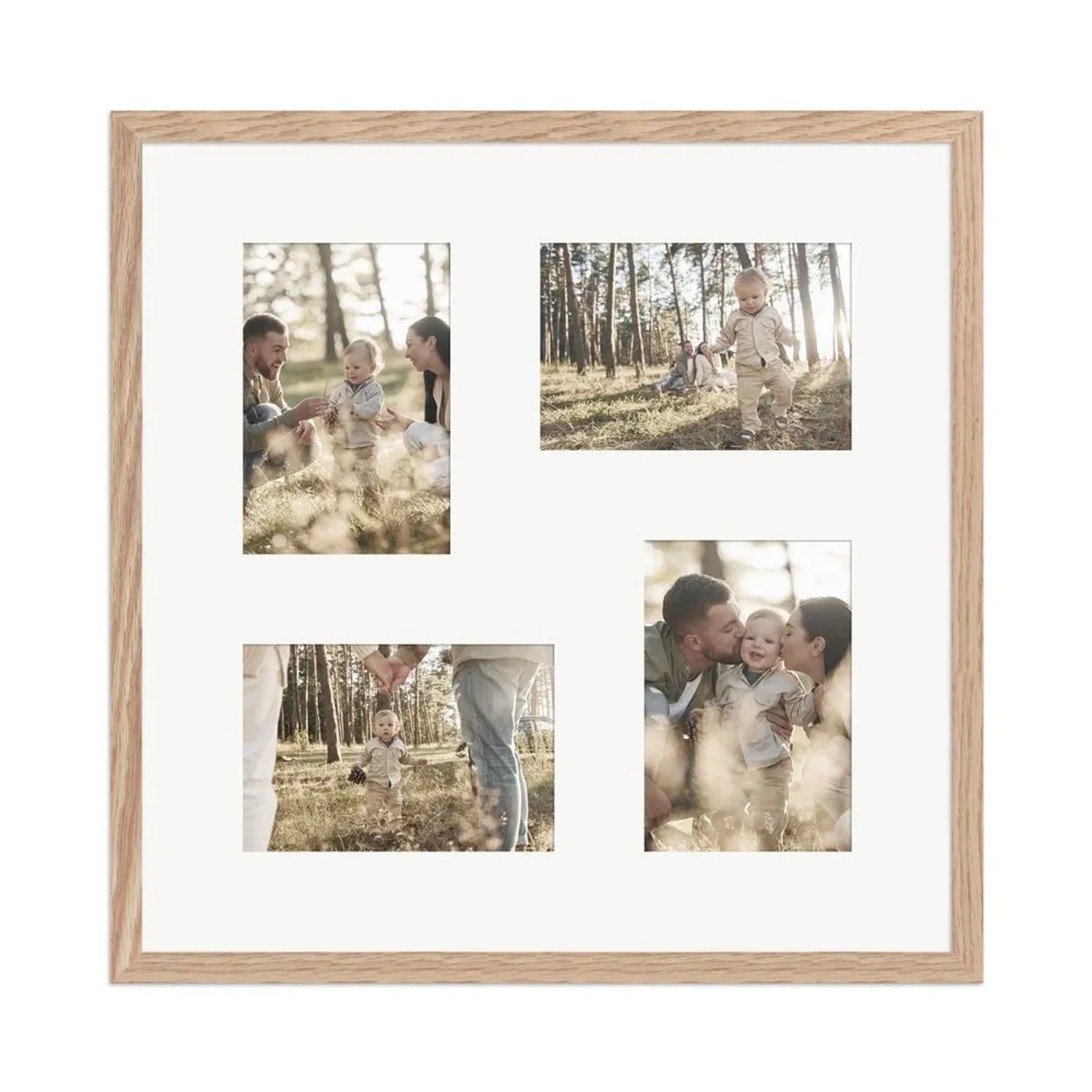 WANDStyle Galerierahmen G950 in Eiche 40 x 40 cm für 4 Bilder im Format 10 x 15 cm