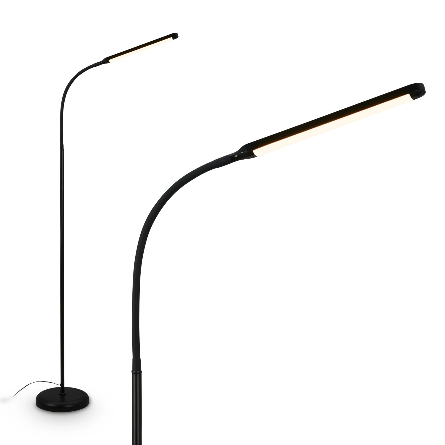 Brilo LED-Stehleuchte Mura Touchdim Schwenkbar Schwarz 135,2 cm x Ø 21 cm günstig online kaufen