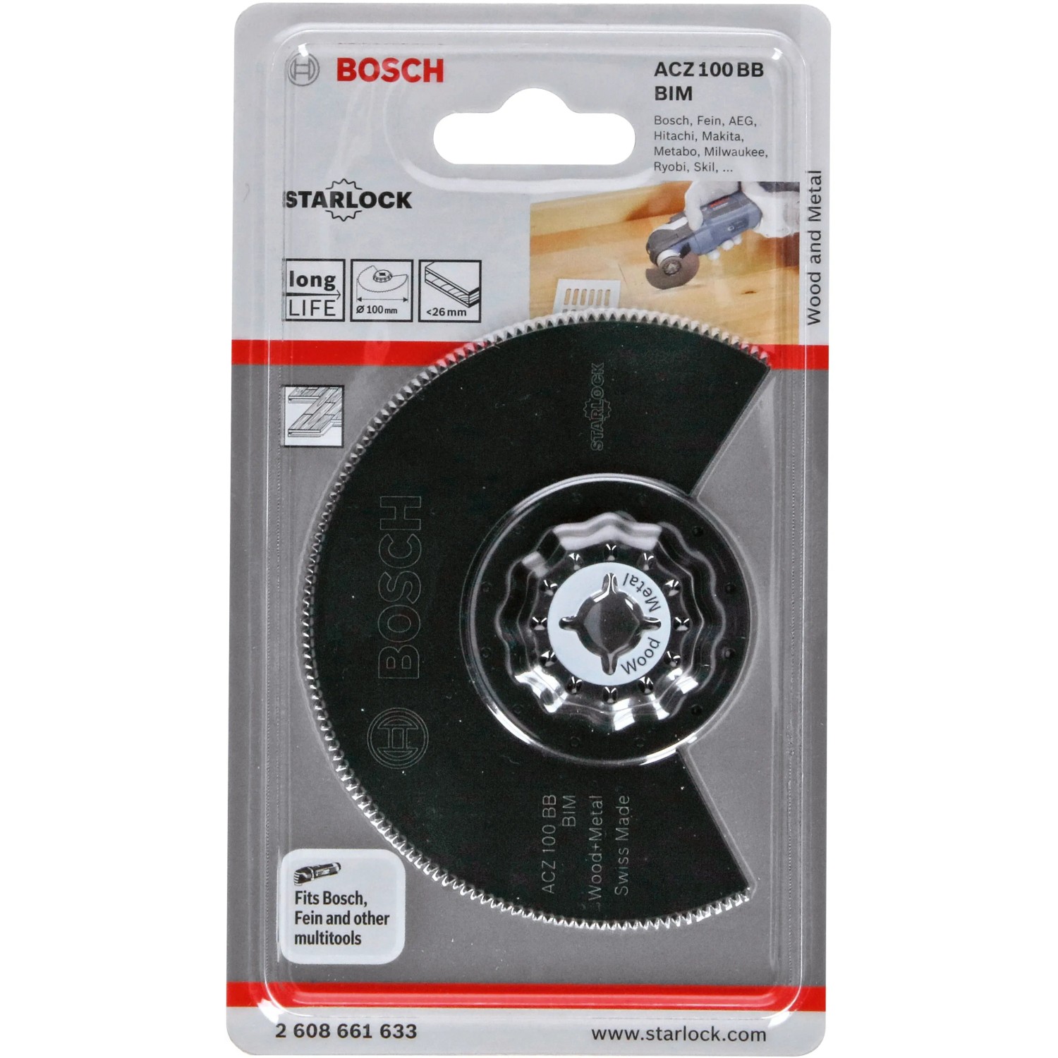 Bosch BIM Segmentsägeblatt ACZ 100 BB für Holz und Metall, 100mm Durchmesser.