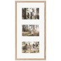 Galerierahmen in Eiche-Optik für 3 Fotos (10x15 cm). Holzrahmen für Wandmontage, ideal für Familienfotos.