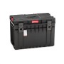 Schwarzer PROREGAL QBRICK Werkzeugkasten One mit Deckgriff und Klemmverschlüssen.