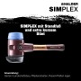 Halder Simplex Schonhammer Ø 60 mm Gummi Schwarz TPE-soft Blau mit Standfuß Kurzer Stiel mit Tempergussgehäuse_5