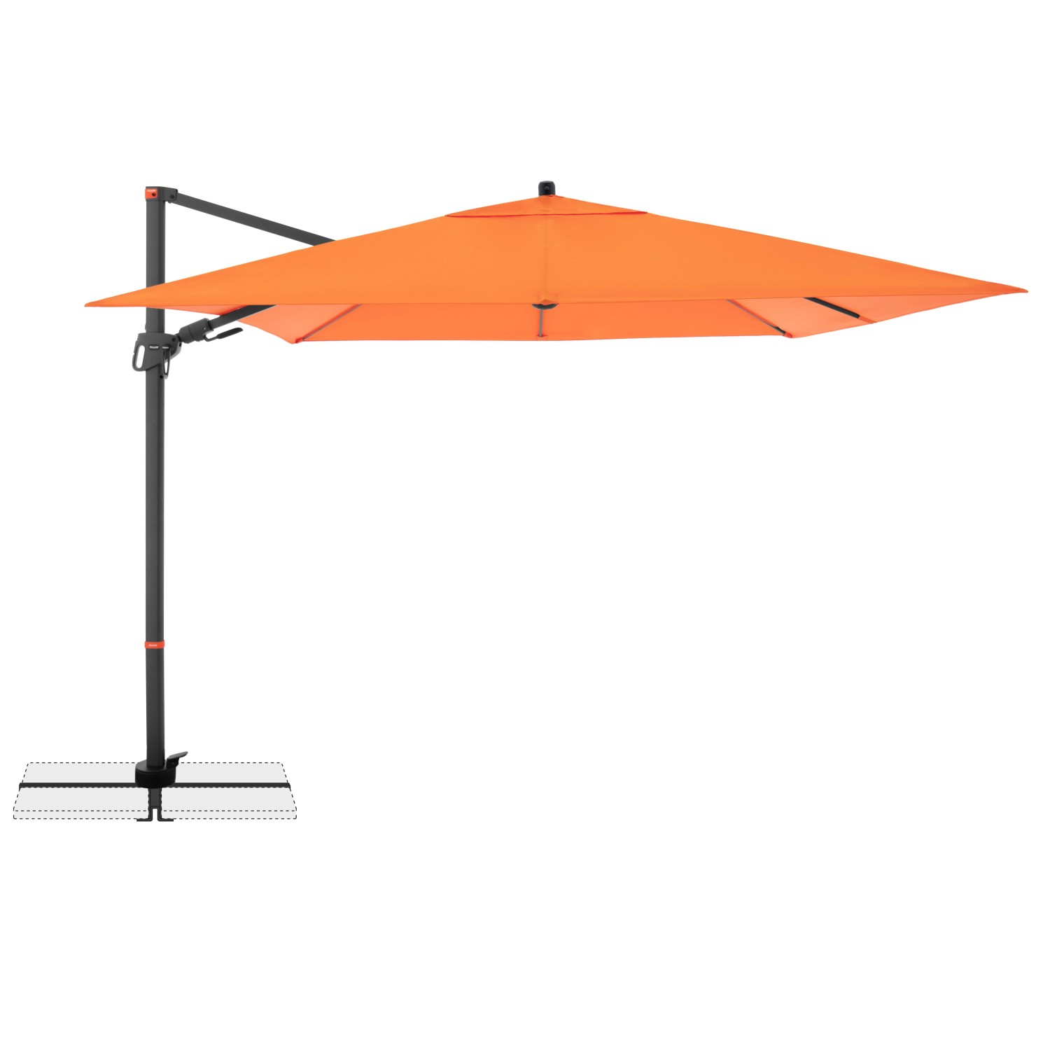 Doppler Ampelschirm MyZone 280 cmx 280 cm Orange mit Dreh- & Neigungsfunkti günstig online kaufen