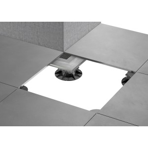 GS Terrassen Randhalter Innenecke für Plattenlager mit Stellfuß (27-40mm) für Terrassendielen.