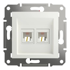 Schneider Electric ASFORA RJ11-Telefondose 2-Fach UP Weiss EPH4270121D