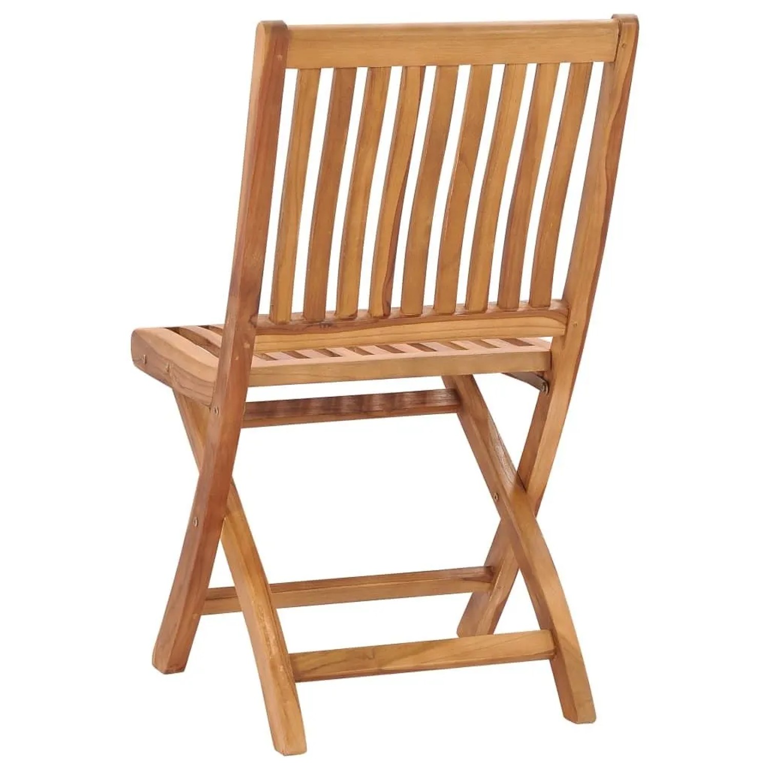 Klappbarer Gartenstuhl aus Teakholz, 2er-Set, Rückenlehne mit Latten