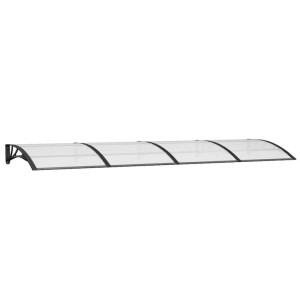 Schwarzes vidaXL Türvordach 350x100 cm aus Polycarbonat für den Eingangsbereich.