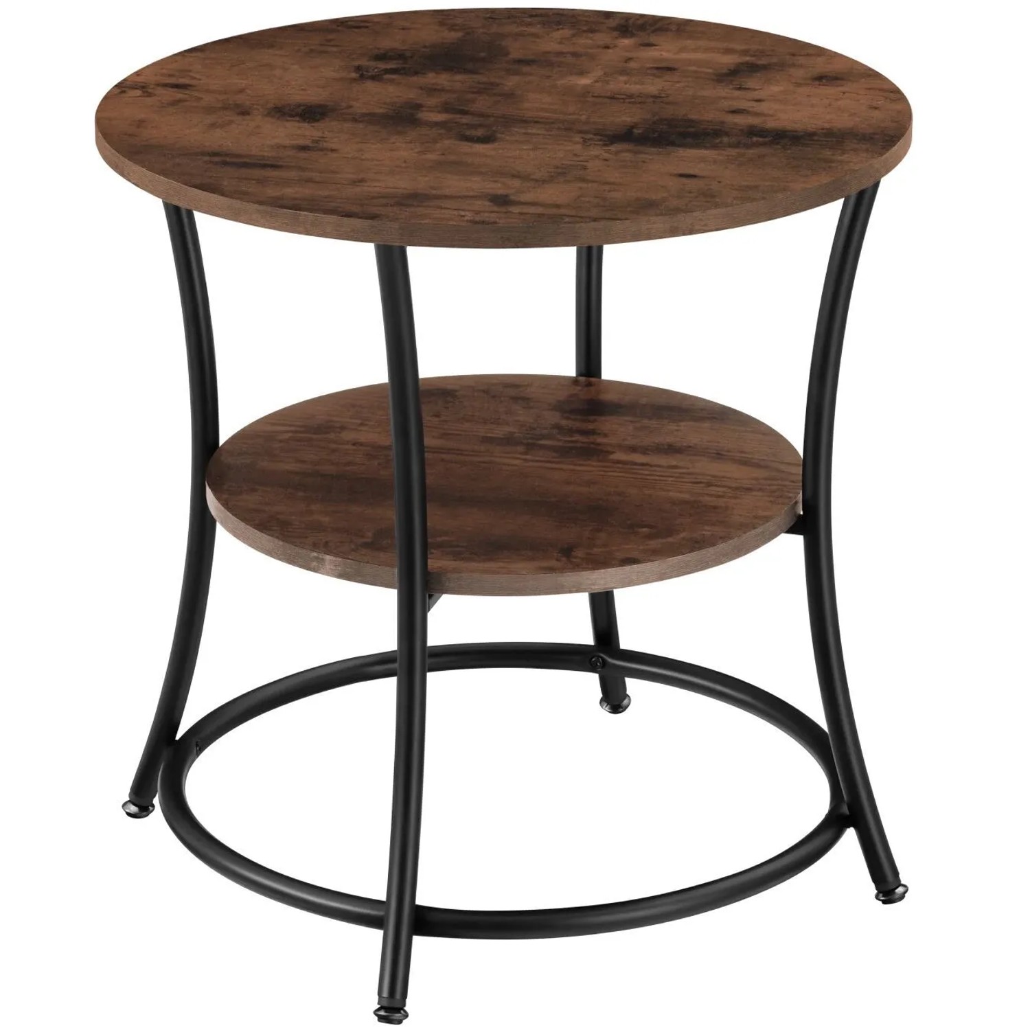 Tectake Beistelltisch Saint Louis Industrial Style Holz und Stahl  55 x 55 x 56 cm Industrial Holz Dunkel  Rustikal