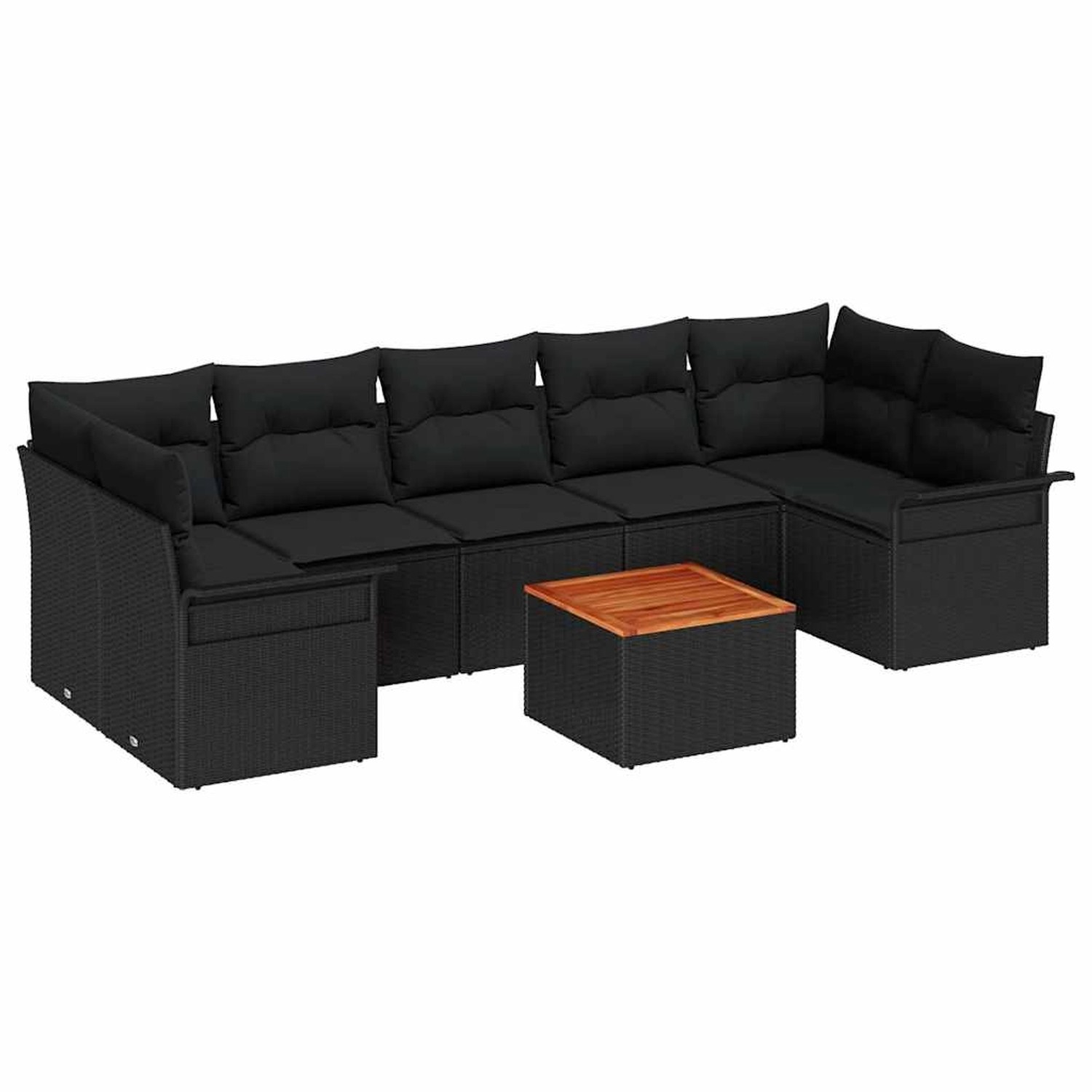 vidaXL Garten-Sofa-Set 8-Tlg Schwarz Poly Rattan 3347296 günstig online kaufen