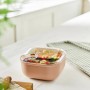 Rotho Frischhaltedose Ela 1 l Rosa mit Salat, luftdicht und auslaufsicher.