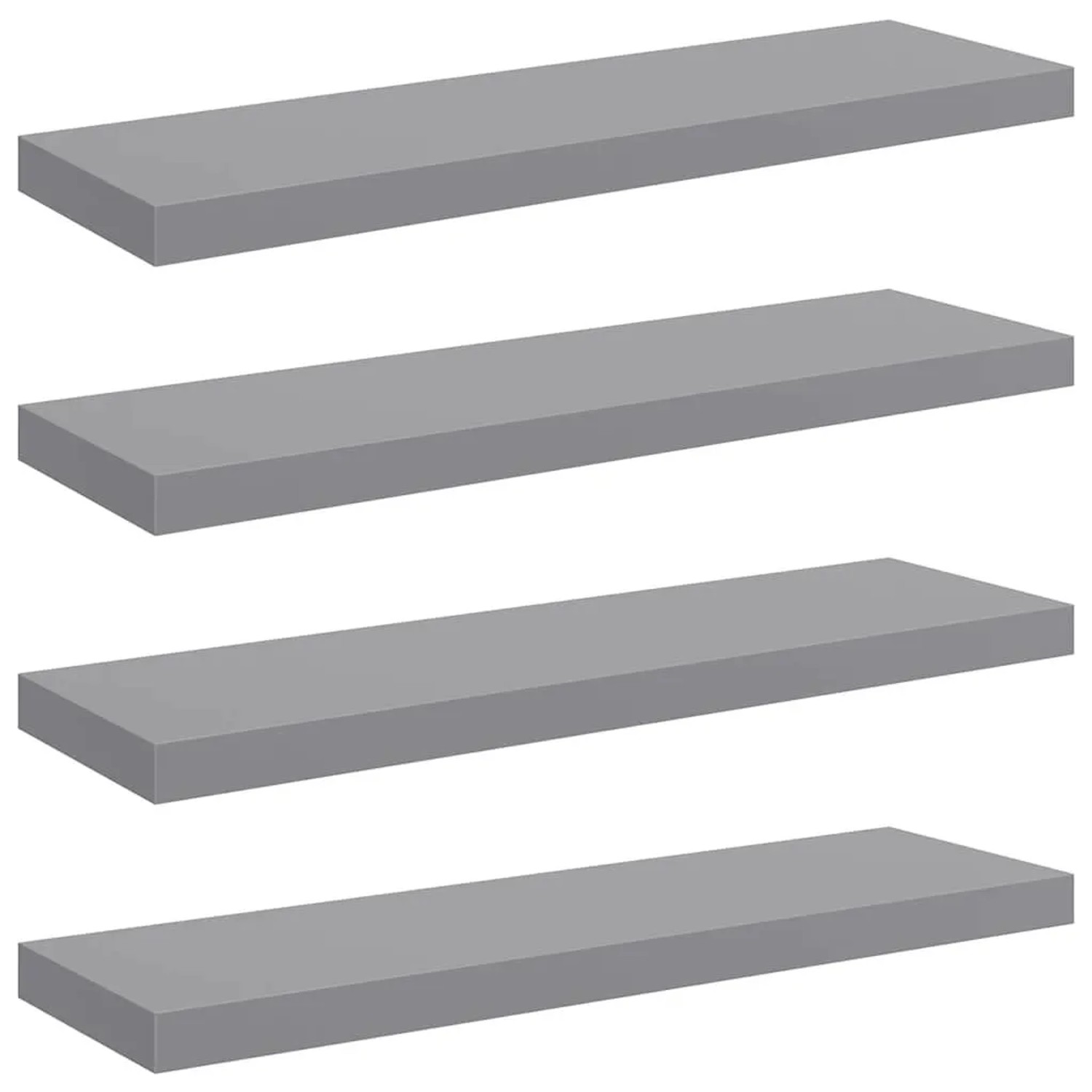 vidaXL Schweberegale 4 Stk Grau 80x23,5x3,8 cm MDF 323858
