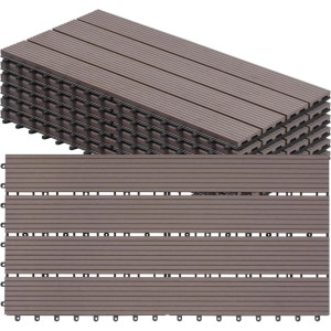 WOLTU WPC Terrassendielen Holz-Optik 30x60cm 6 Stück/1 m² Braun