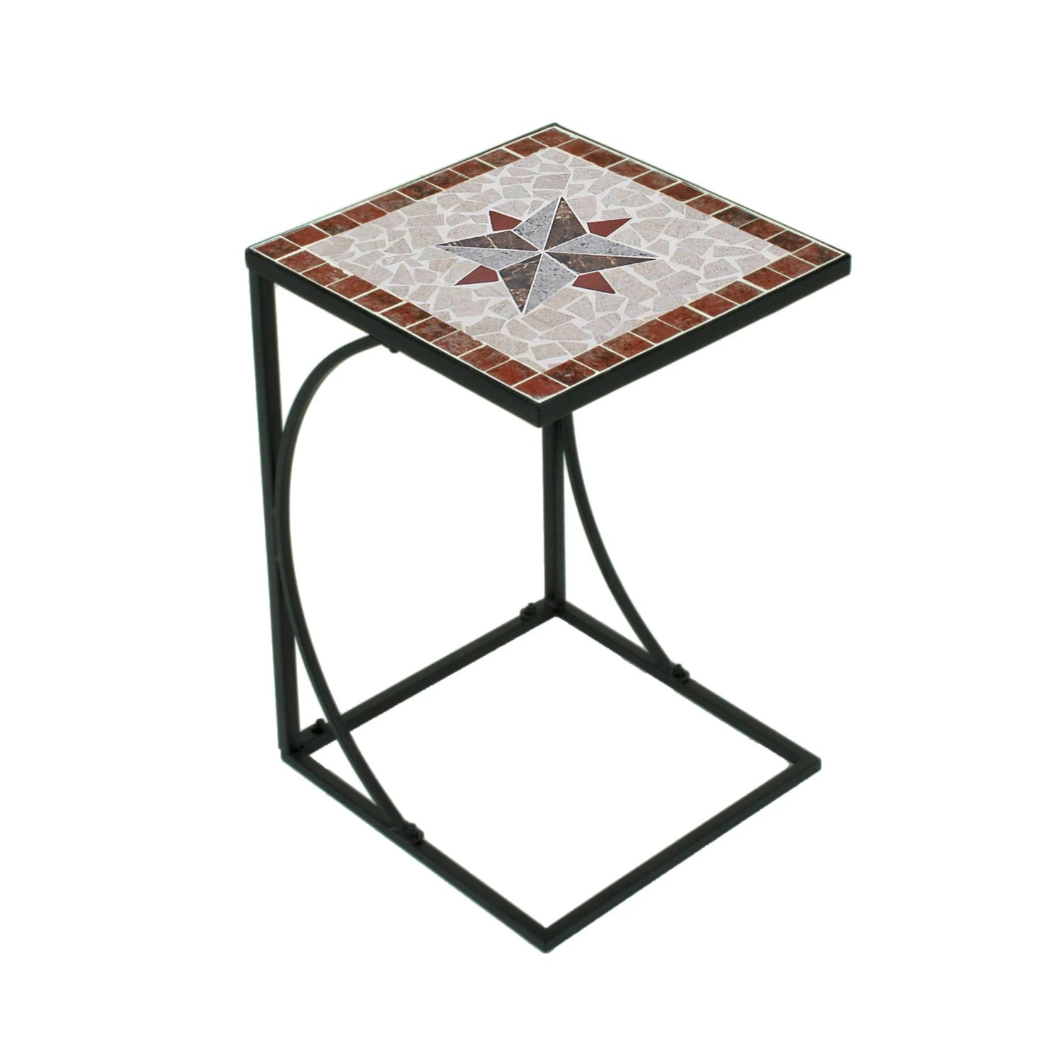 DELUKE Gartentisch TARIK Stahl Schwarz 35x35x53cm Garten Beistelltisch Wetterfest Outdoor Tisch