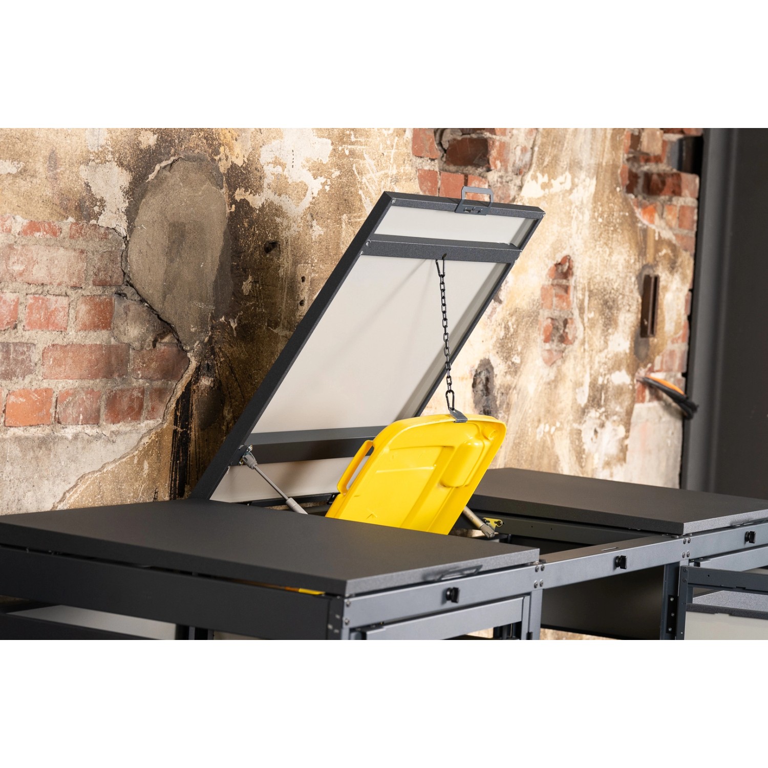 MBOX24 Classic Mülltonnenbox für 5 Mülltonnen (240L) aus Verzinktem Stahl  5er Metall Mülltonnenverkleidung in Anthrazit  Robust & Wetterfest_8