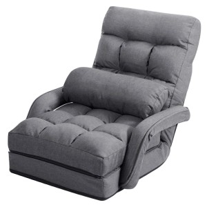 Costway Klappsofa Verstellbar Gepolstert Liegebett Grau