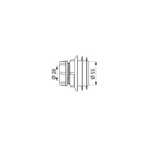 WC-Spülrohrverbinder D28/55mm mit Ø28 und Ø55 Anschlüssen für WC-Anschlussgarnituren.