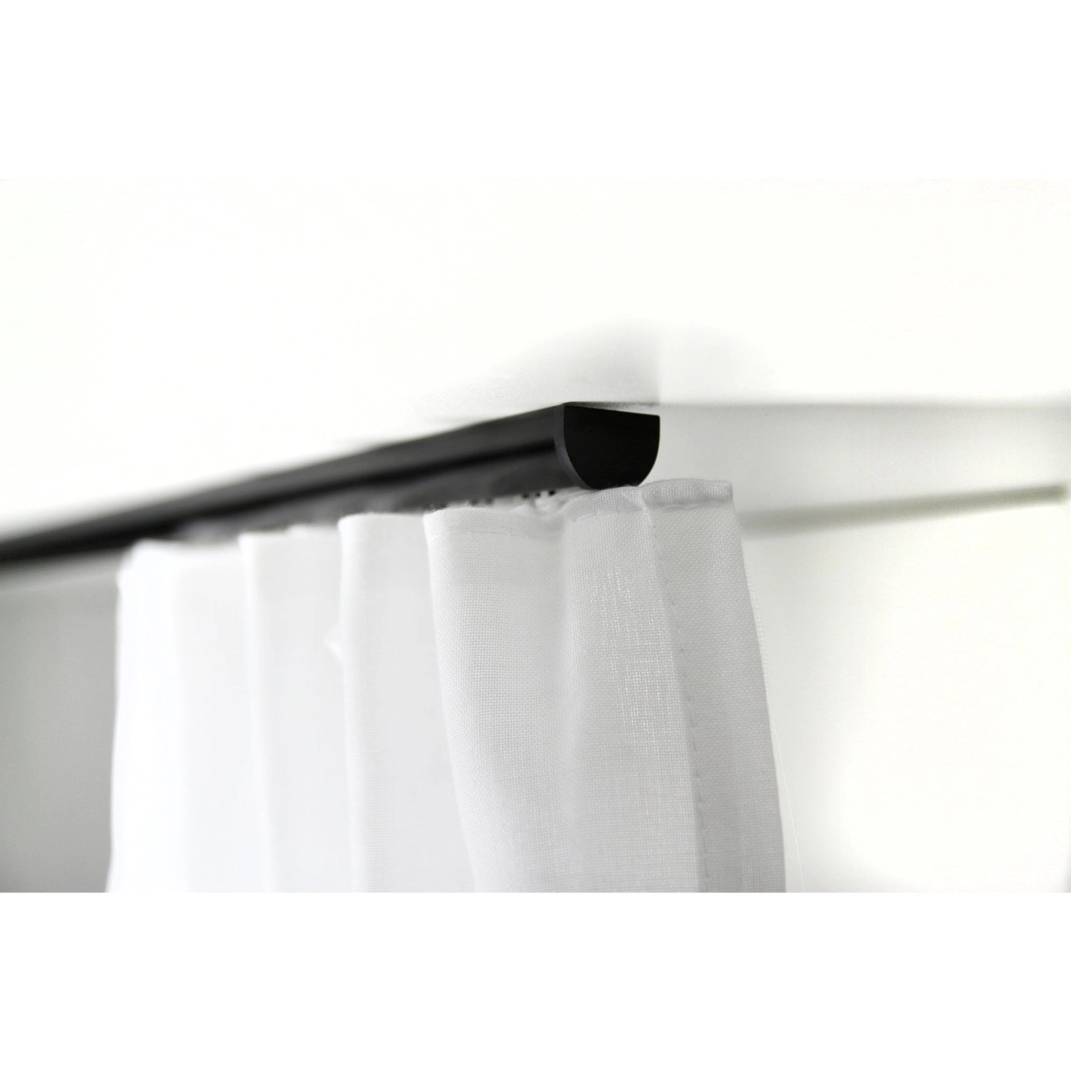 Deco-Raum Gardinenschiene nach Maß 1-Lauf Round Schwarz 570cm_5