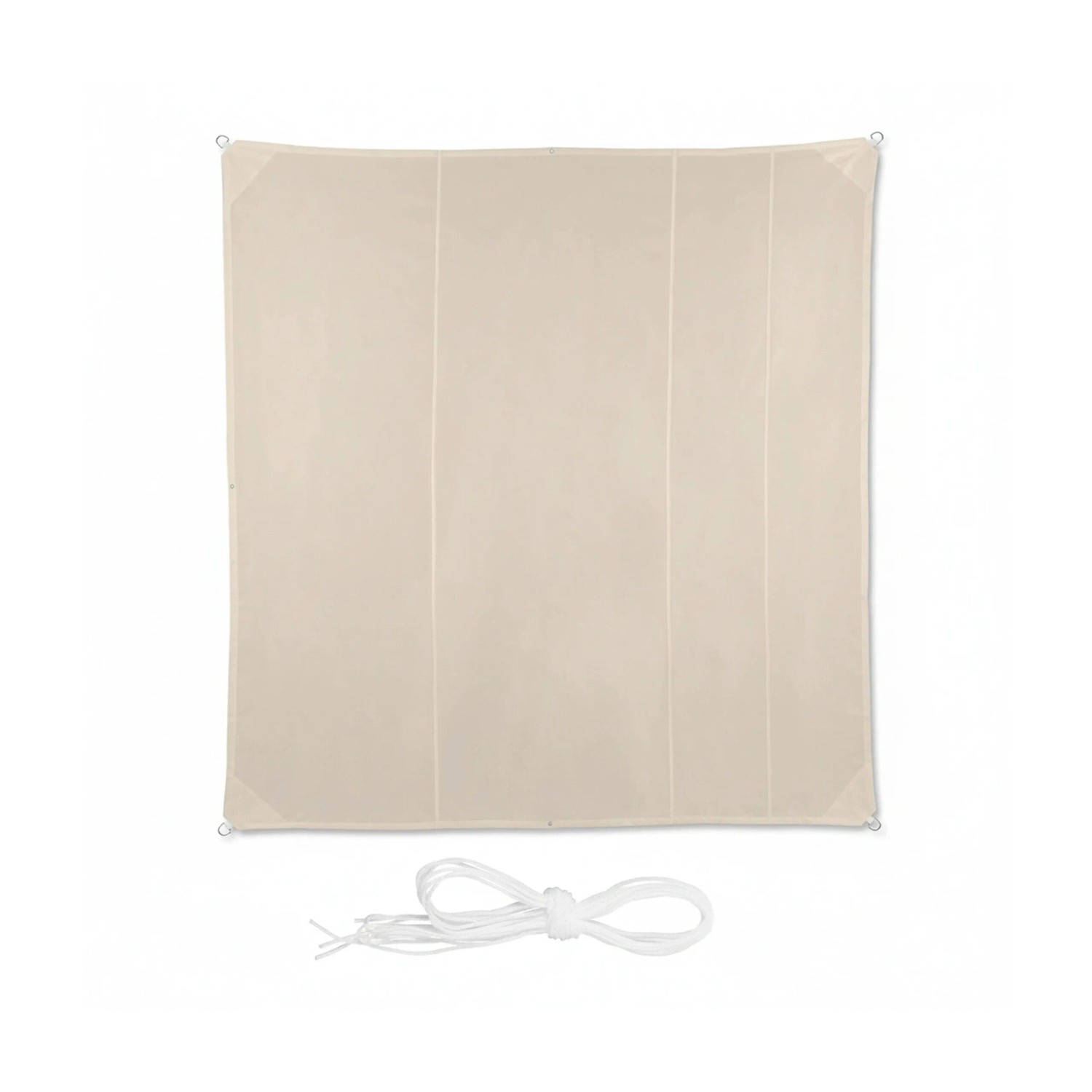 Relaxdays Sonnensegel Quadrat Polyester Beige UV Schutz 5 x 5 m