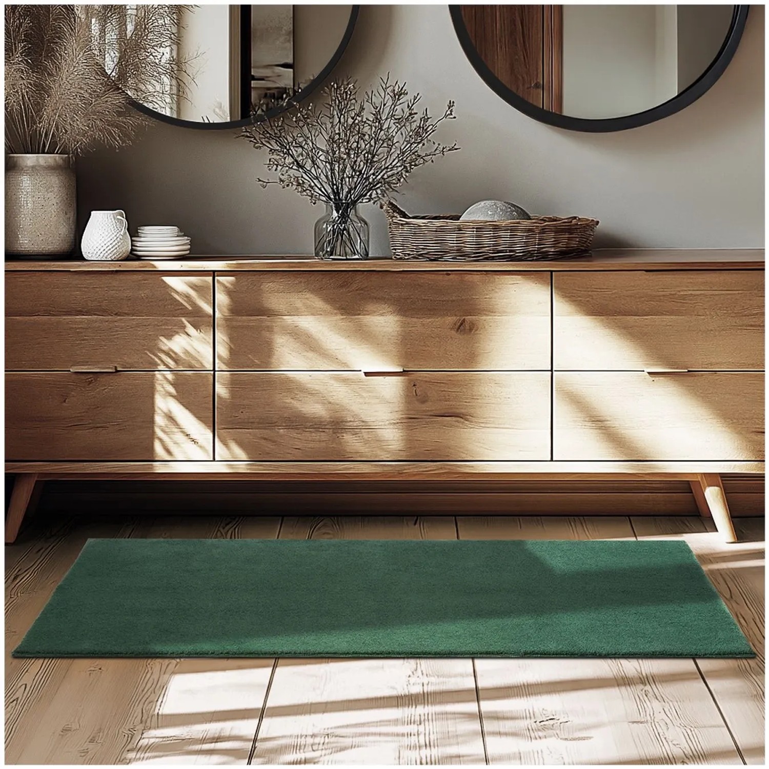 Tectake Kurzflorteppich Soft Zone Verschiedene Größen und Farben Flauschige Oberfläche  1630 G M² Florgewicht 80 x 150 cm 80 x 150 x 1 50 cm Grün