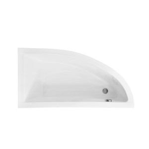 Weiße Acryl Eckbadewanne PRAKTIKA 140x70 mit rechtem Ablauf. Inkl. Füße. Modernes Bad-Design.