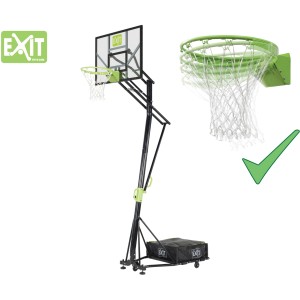EXIT Galaxy Basketballkorb, mobil, mit Dunkring, grün/schwarz. Höhenverstellbar, mit Gegengewicht.
