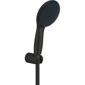 Grohe Vitalio Start 110 Handbrause-Set, 2 Strahlarten, in Schwarz mit Wandhalterung.