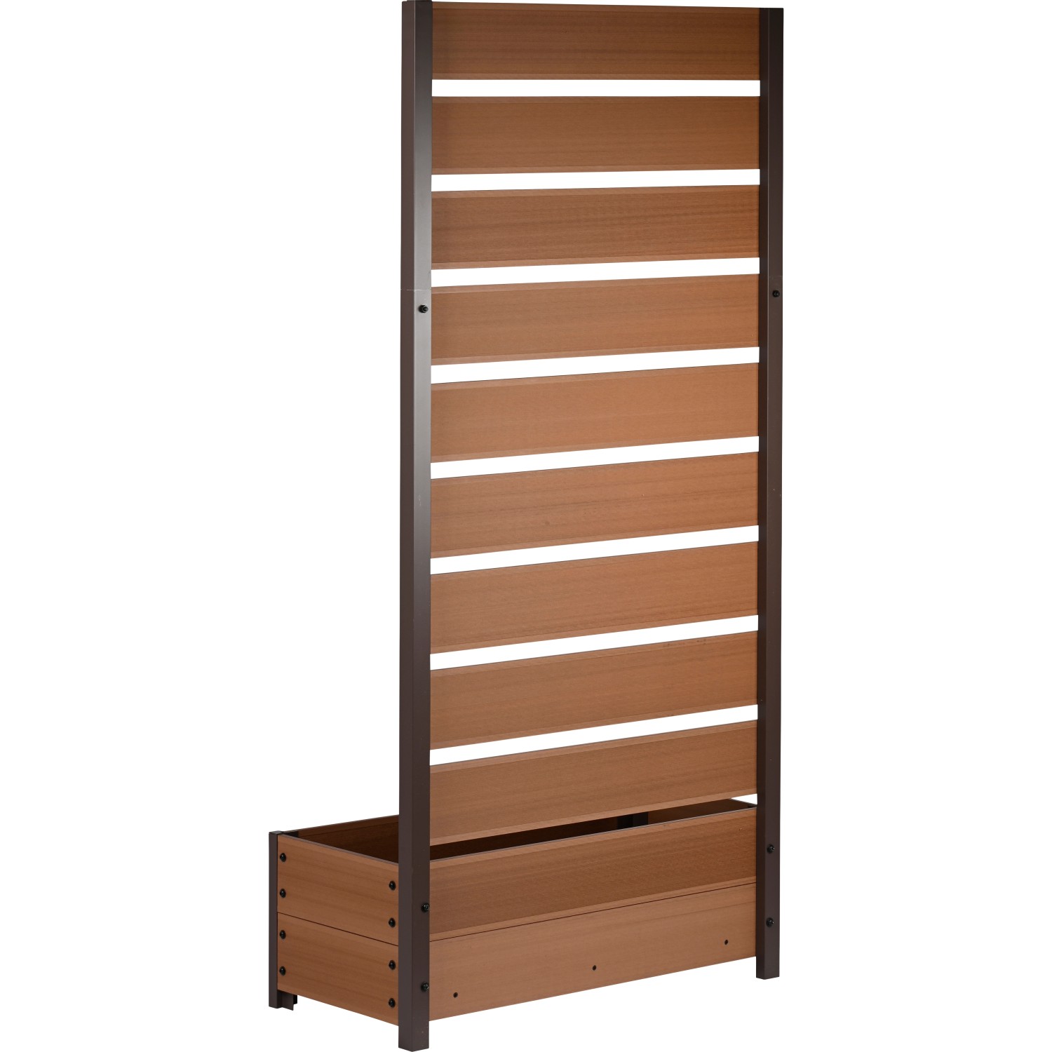 Dobar Pflanzbeet mit Rankgitter aus WPC in Teak Optik, 137x72x33cm.