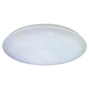 Weiße, runde Trio LED-Deckenleuchte Nagano mit Sternenhimmel-Effekt, Durchmesser 79 cm.