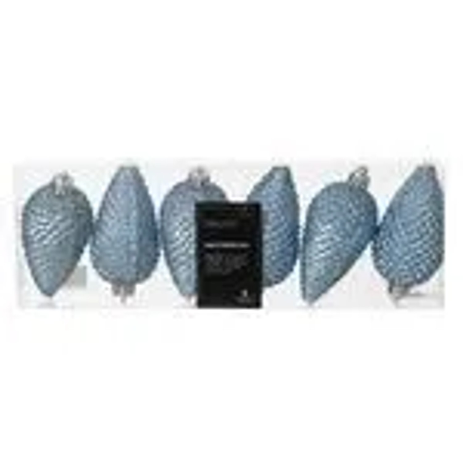 Kaemingk Christbaumschmuck Zapfen Bruchfest  4,5cm  H 8cm 6 Stk Eisblau