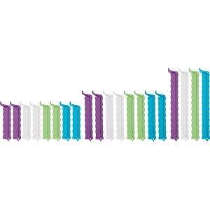 20 bunte Beutelclips aus Kunststoff in verschiedenen Größen als Küchenhelfer zum Frischhalten.