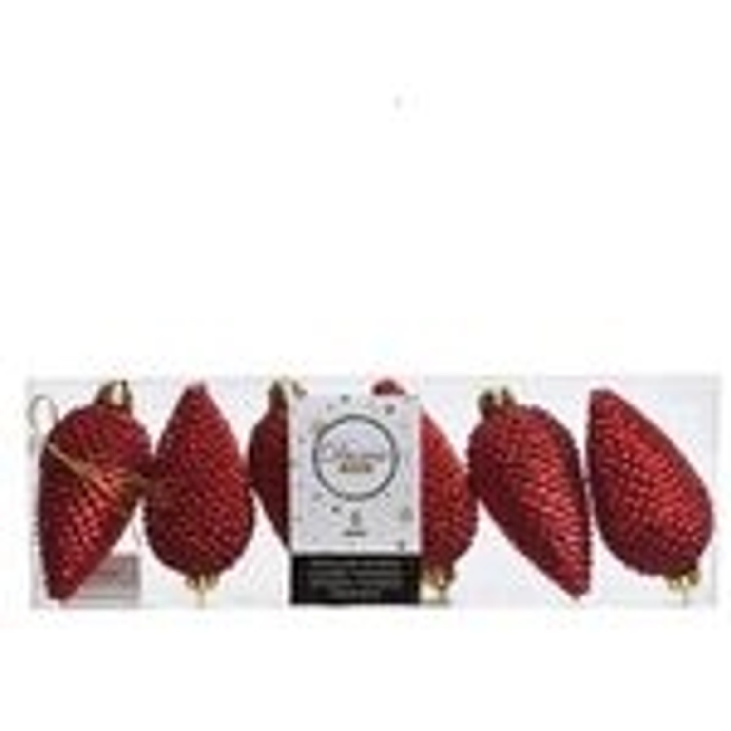 Kaemingk Christbaumschmuck Zapfen Bruchfest 4,5 cm H 8 cm 6 Sueck Rot