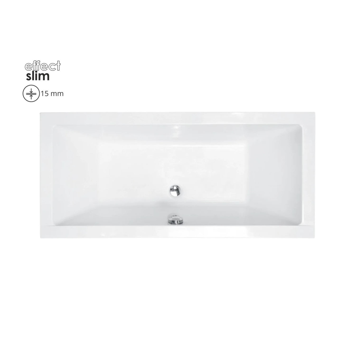 Bad Land Badewanne Rechteck QUADRO SLIM 170x75 Mit Styroporverkleidung Ablauf Füße