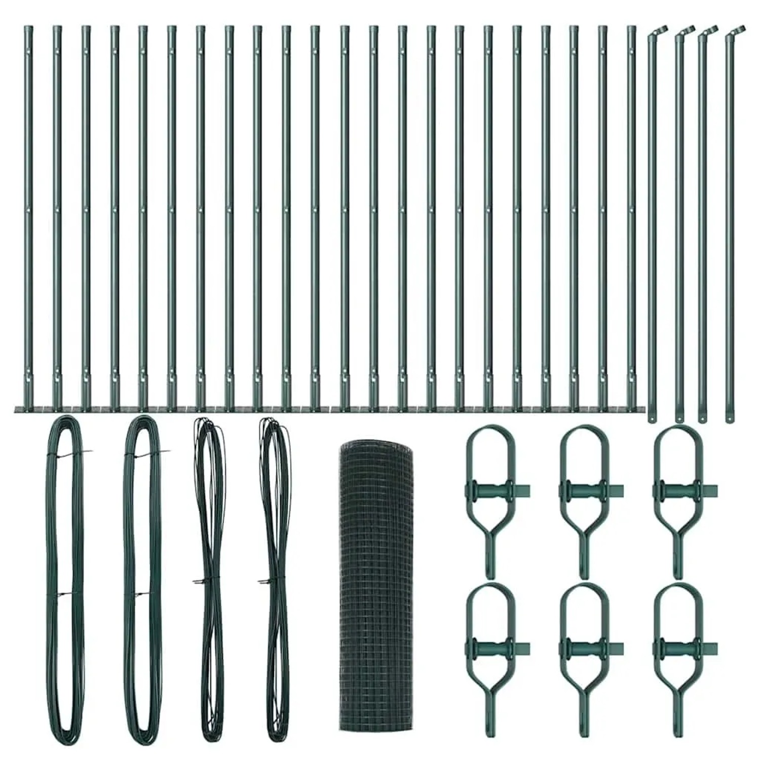 vidaXL Zaunpfosten Grün 50 x 0,8 m 25 x 25 mm Maschen Stahl und PVC 3352469 günstig online kaufen