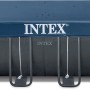 Intex Frame Pool Ultra Quadra XTR, 732x366x132 cm, mit Stahlrahmen und dunkelgrauer Poolfolie.